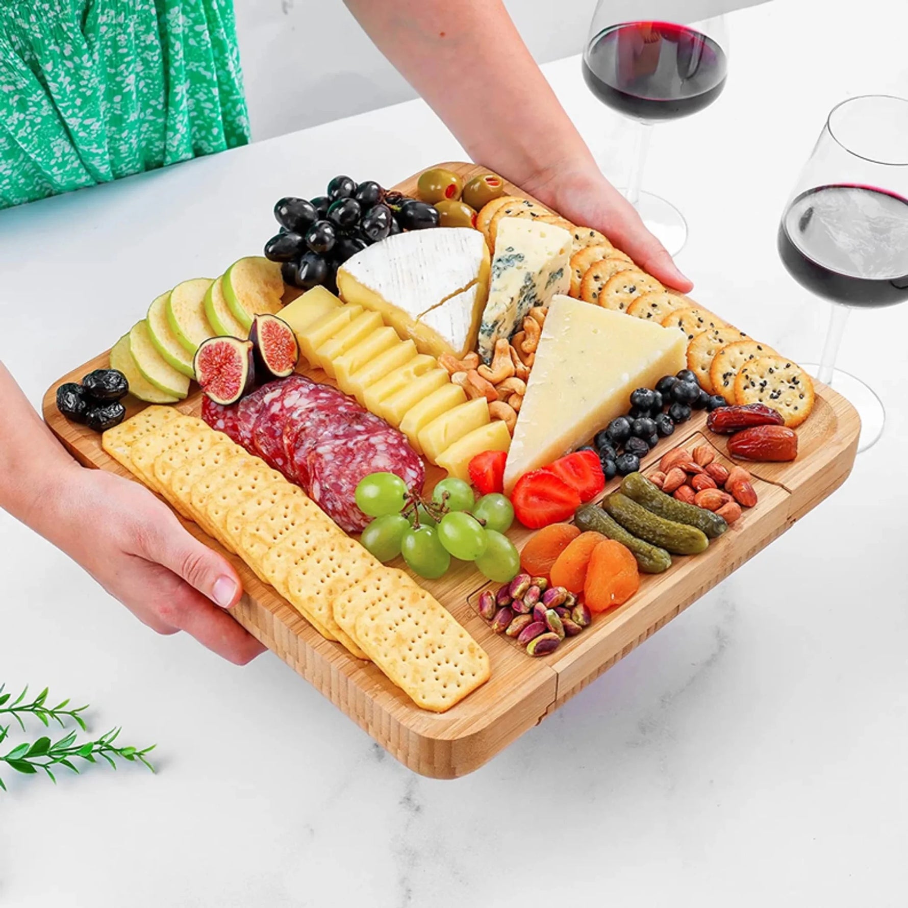Bamboo Cheese Board Set-AMAZON FACTORY