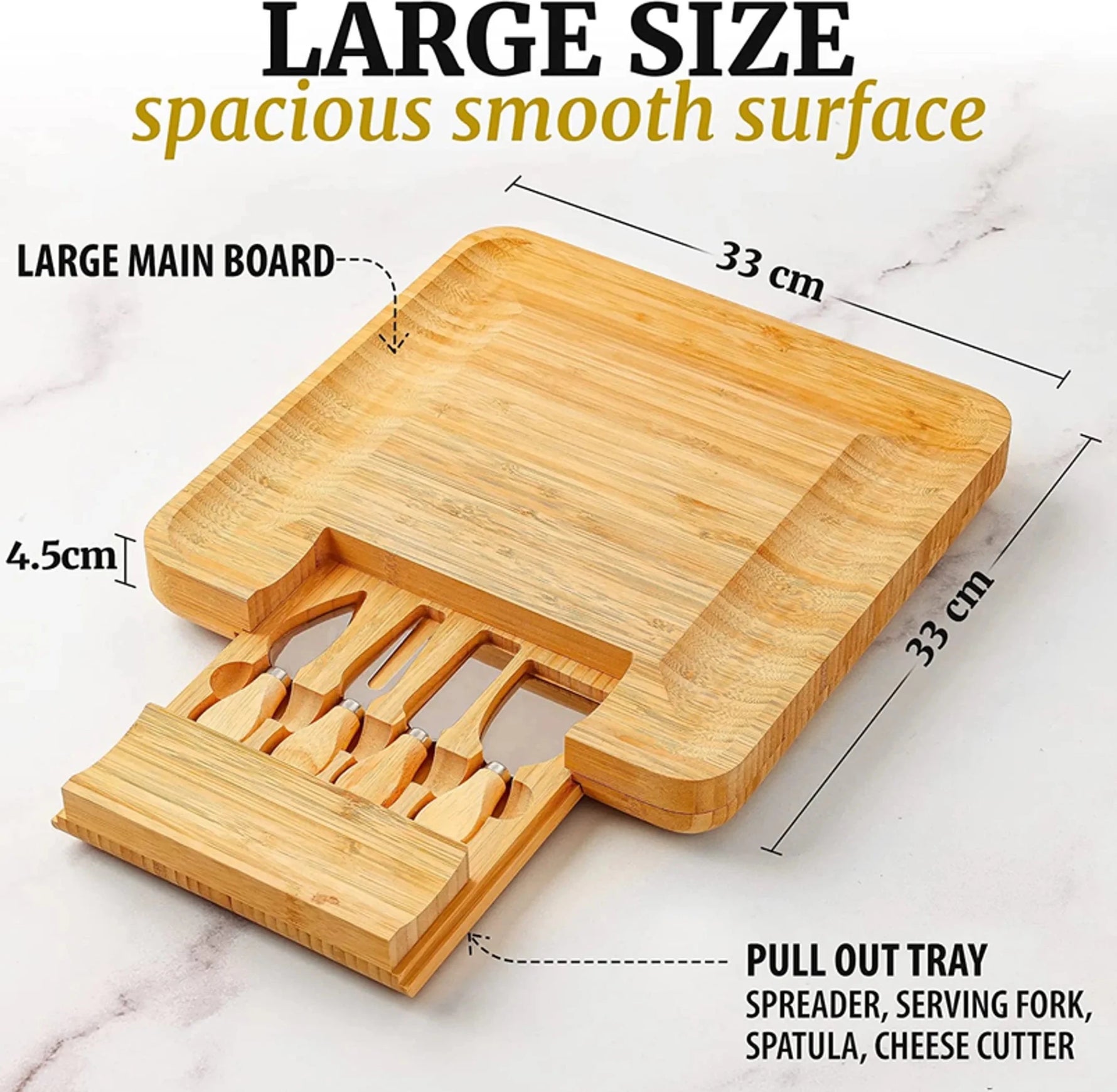Bamboo Cheese Board Set-AMAZON FACTORY
