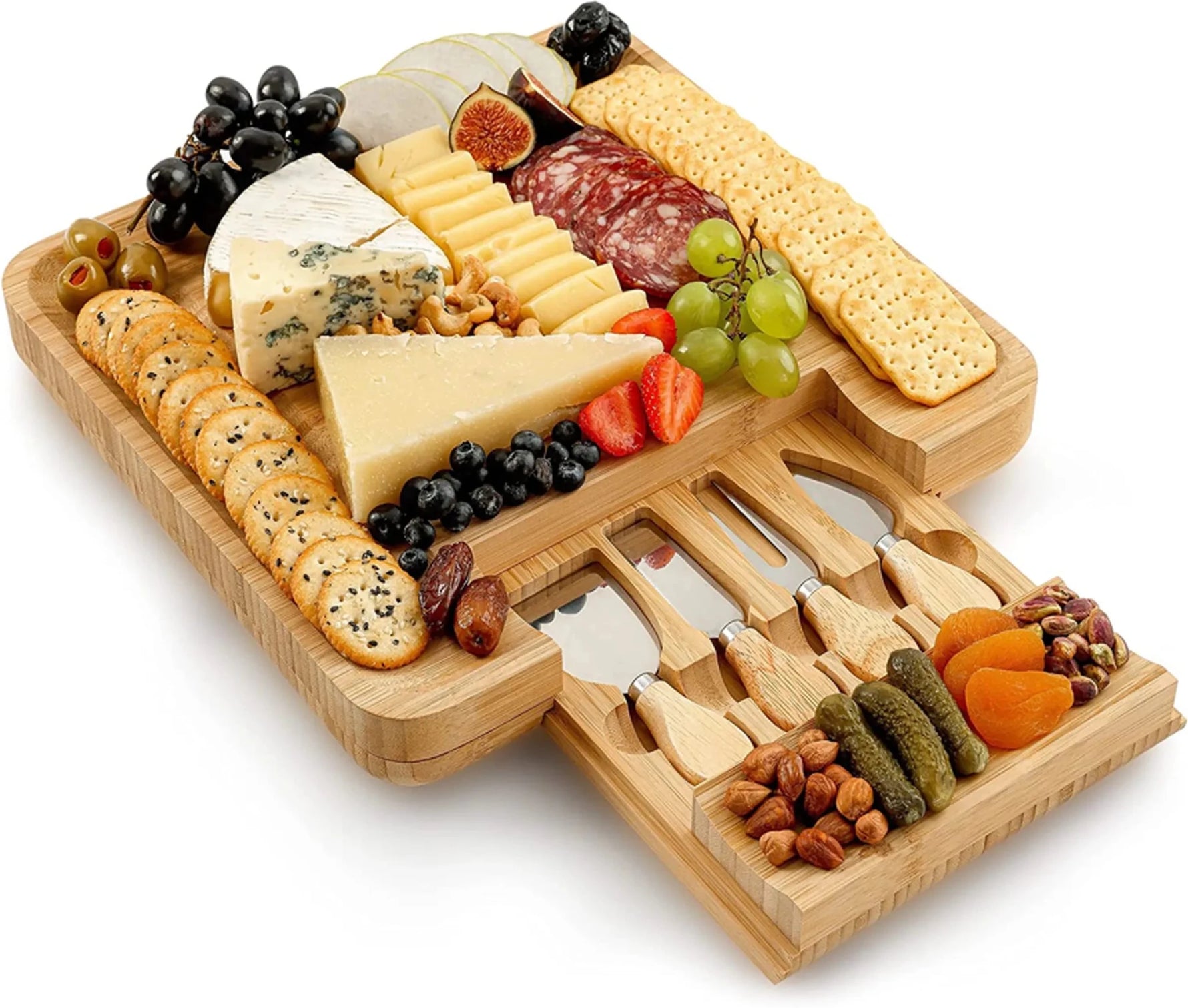 Bamboo Cheese Board Set-AMAZON FACTORY