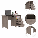 Bianco Writing Computer Desk, Three Drawers, One Shelf-AMAZON FACTORY