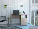Bianco Writing Computer Desk, Three Drawers, One Shelf-AMAZON FACTORY