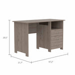 Bianco Writing Computer Desk, Three Drawers, One Shelf-AMAZON FACTORY