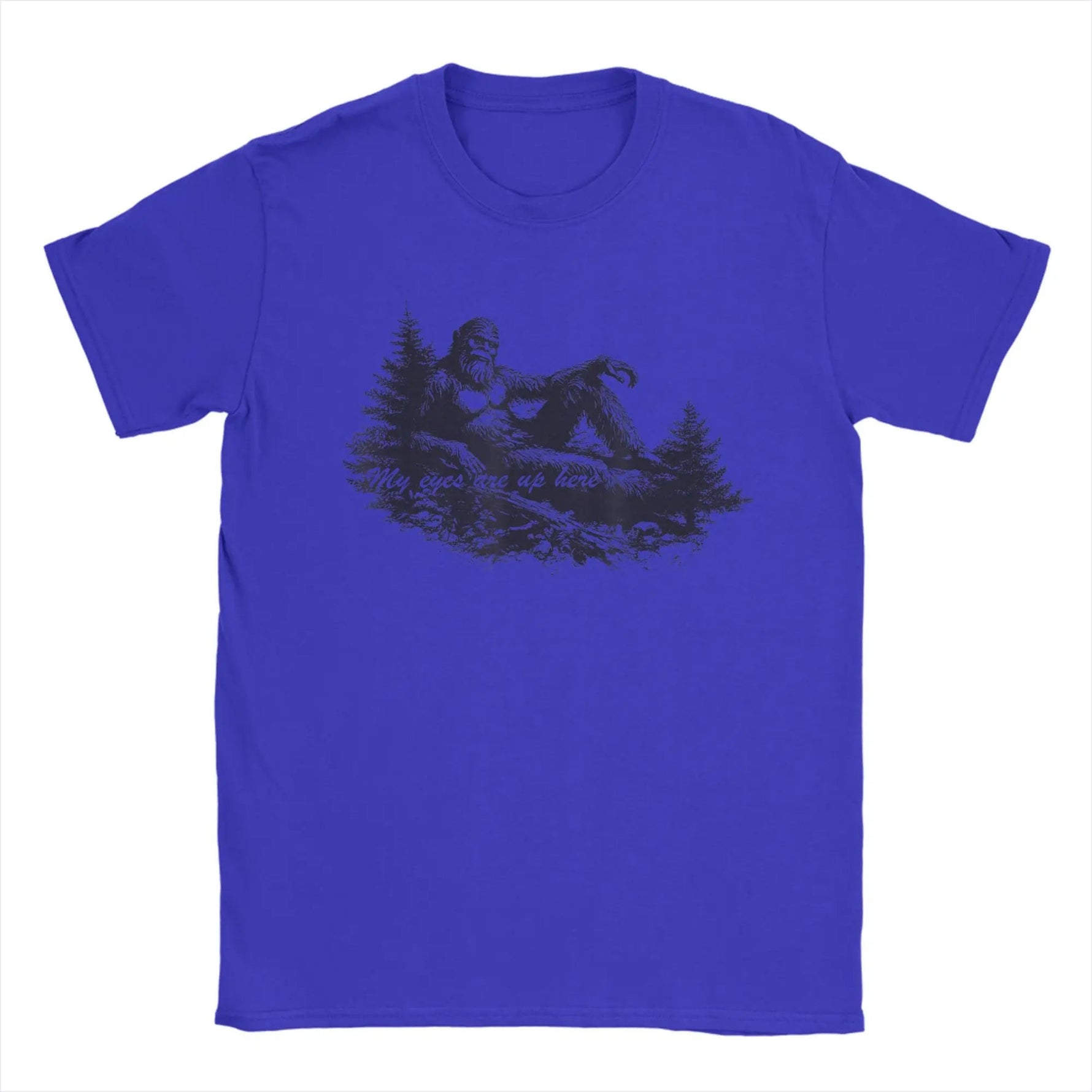 Bigfoot-s Deep Thoughts My Eyes are Up Here Men's T Shirts Funny Tees Short Sleeve Crewneck T-Shirt Cotton Printing Clothing-AMAZON FACTORY