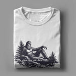 Bigfoot-s Deep Thoughts My Eyes are Up Here Men's T Shirts Funny Tees Short Sleeve Crewneck T-Shirt Cotton Printing Clothing-AMAZON FACTORY