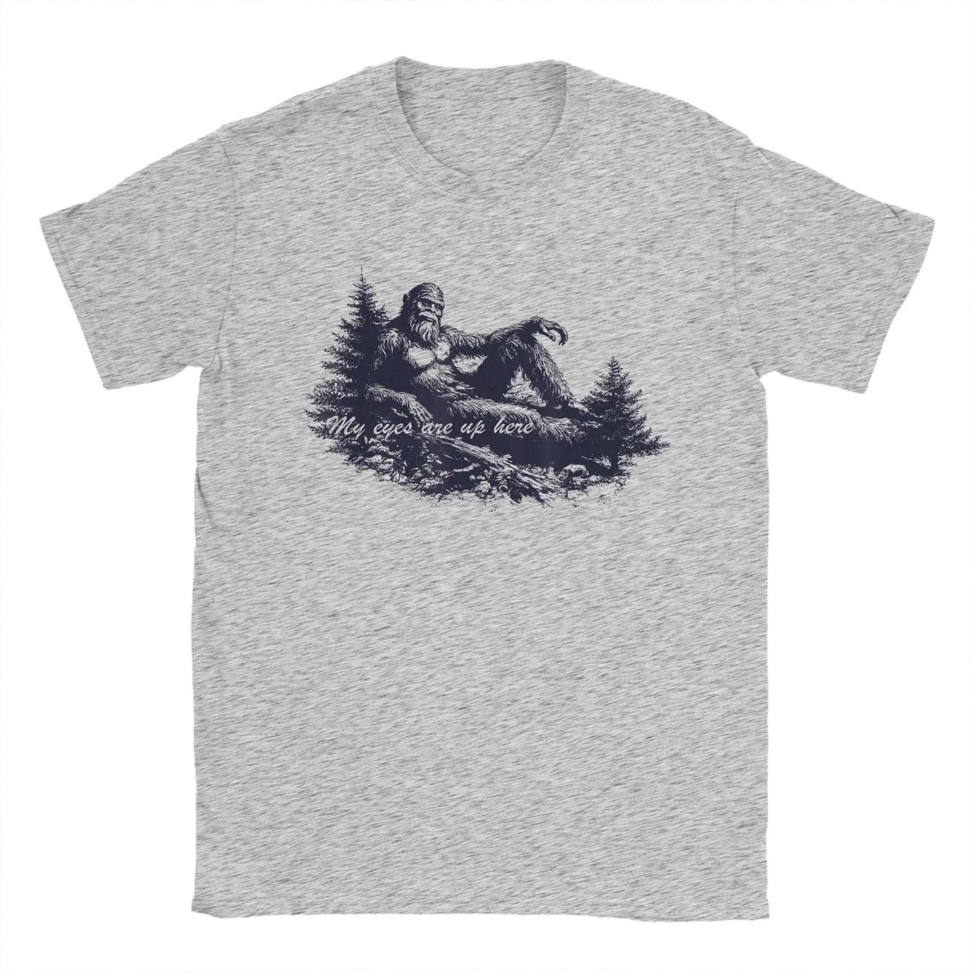 Bigfoot-s Deep Thoughts My Eyes are Up Here Men's T Shirts Funny Tees Short Sleeve Crewneck T-Shirt Cotton Printing Clothing-AMAZON FACTORY