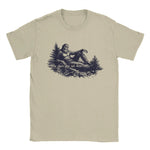 Bigfoot-s Deep Thoughts My Eyes are Up Here Men's T Shirts Funny Tees Short Sleeve Crewneck T-Shirt Cotton Printing Clothing-AMAZON FACTORY