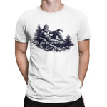 Bigfoot-s Deep Thoughts My Eyes are Up Here Men's T Shirts Funny Tees Short Sleeve Crewneck T-Shirt Cotton Printing Clothing-AMAZON FACTORY