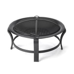 Black Steel Round Wood Burning Fire Pit - AMAZON FACTORY