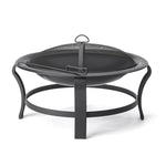 Black Steel Round Wood Burning Fire Pit - AMAZON FACTORY
