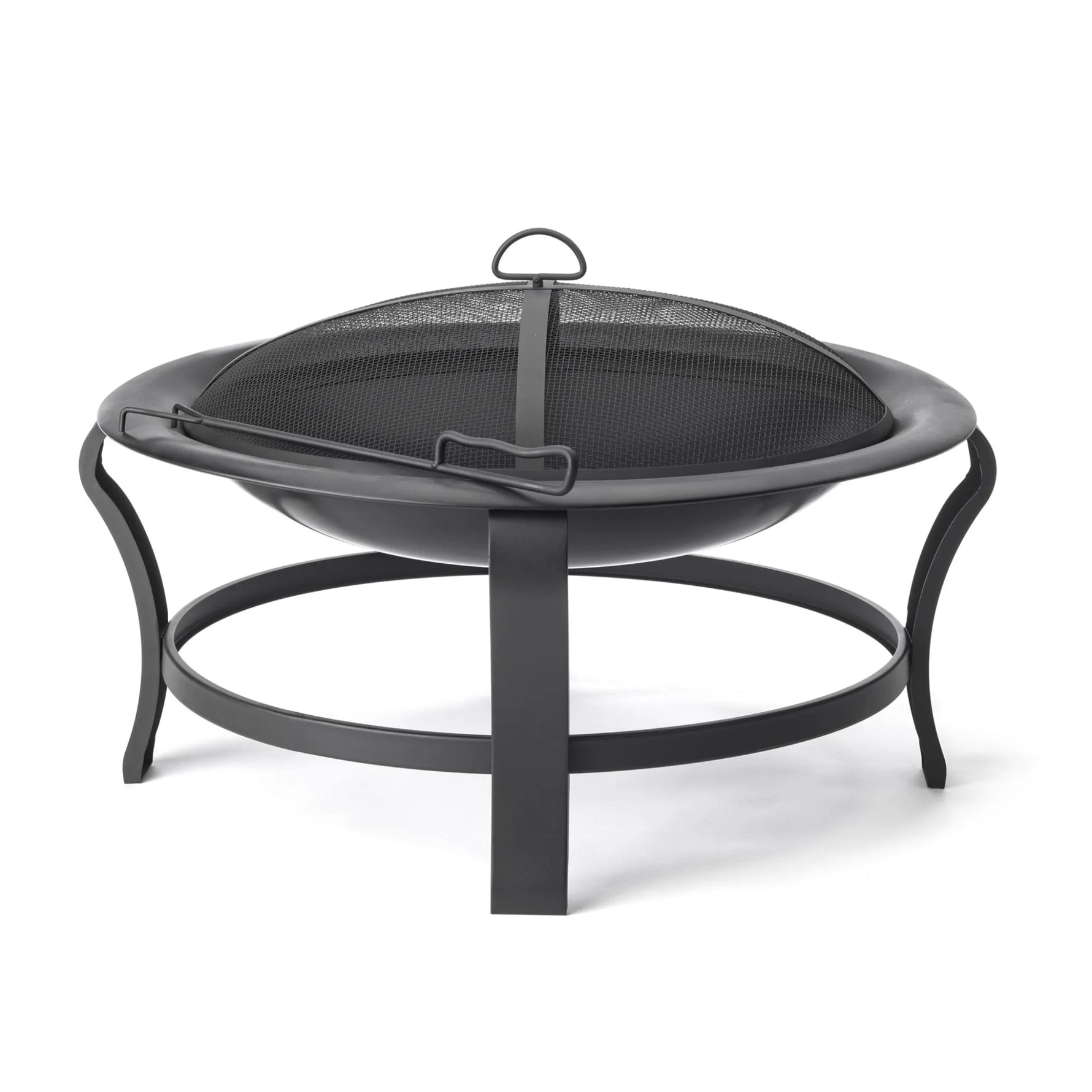 Black Steel Round Wood Burning Fire Pit - AMAZON FACTORY