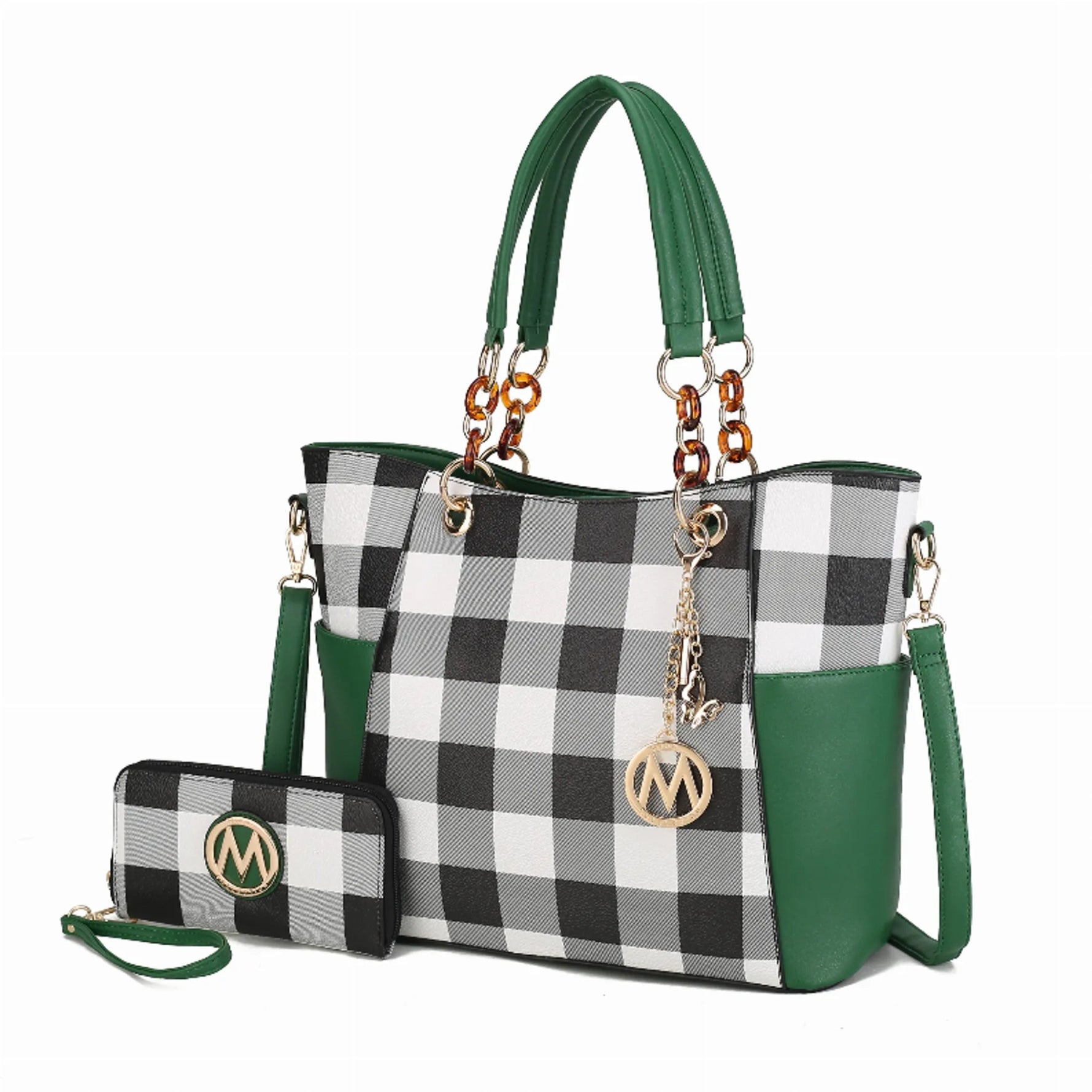 Bonita Checker Tote Bag & Wallet - AMAZON FACTORY