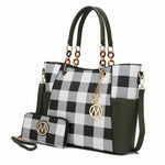 Bonita Checker Tote Bag & Wallet - AMAZON FACTORY