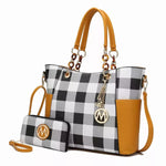 Bonita Checker Tote Bag & Wallet - AMAZON FACTORY