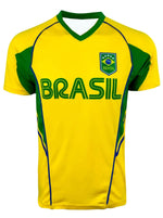 Brazil National Soccer Team Sports Jersey Top Loose Fast Drying FamilyMatching Short Sleeved Summer Outdoor Fitness T-shirt-AMAZON FACTORY