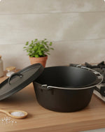 Cast Iron Dutch Oven Stock Pot - Black - AMAZON FACTORY