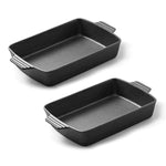Cast Iron Rectangle Bread Cake Baking Dish Lasagna Roasting Pan-AMAZON FACTORY
