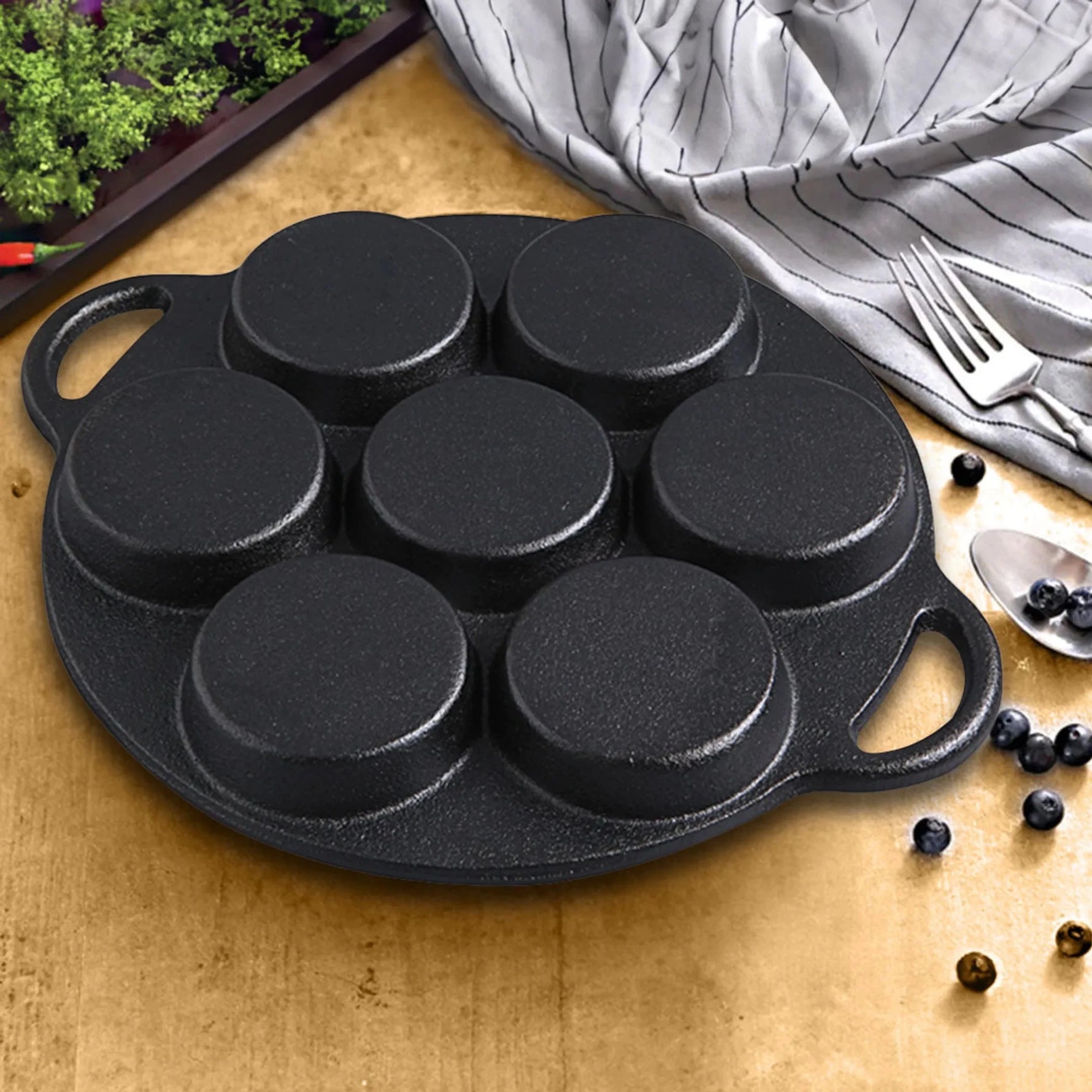 Cast Iron Takoyaki Fry Pan Octopus Balls Maker Hole Cavities Grill Mold-AMAZON FACTORY