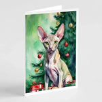 Cat By Christmas Tree Greeting Cards - Size: 5X7 | Pack Of: 8 | Collection name: Cat by christmas tree-AMAZON FACTORY