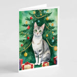 Cat By Christmas Tree Greeting Cards - Size: 5X7 | Pack Of: 8 | Collection name: Cat by christmas tree-AMAZON FACTORY