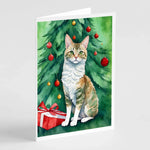Cat By Christmas Tree Greeting Cards - Size: 5X7 | Pack Of: 8 | Collection name: Cat by christmas tree-AMAZON FACTORY