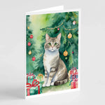 Cat By Christmas Tree Greeting Cards - Size: 5X7 | Pack Of: 8 | Collection name: Cat by christmas tree-AMAZON FACTORY