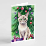 Cat By Christmas Tree Greeting Cards - Size: 5X7 | Pack Of: 8 | Collection name: Cat by christmas tree-AMAZON FACTORY