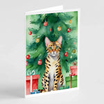 Cat By Christmas Tree Greeting Cards - Size: 5X7 | Pack Of: 8 | Collection name: Cat by christmas tree-AMAZON FACTORY