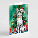 Cat By Christmas Tree Greeting Cards - Size: 5X7 | Pack Of: 8 | Collection name: Cat by christmas tree-AMAZON FACTORY