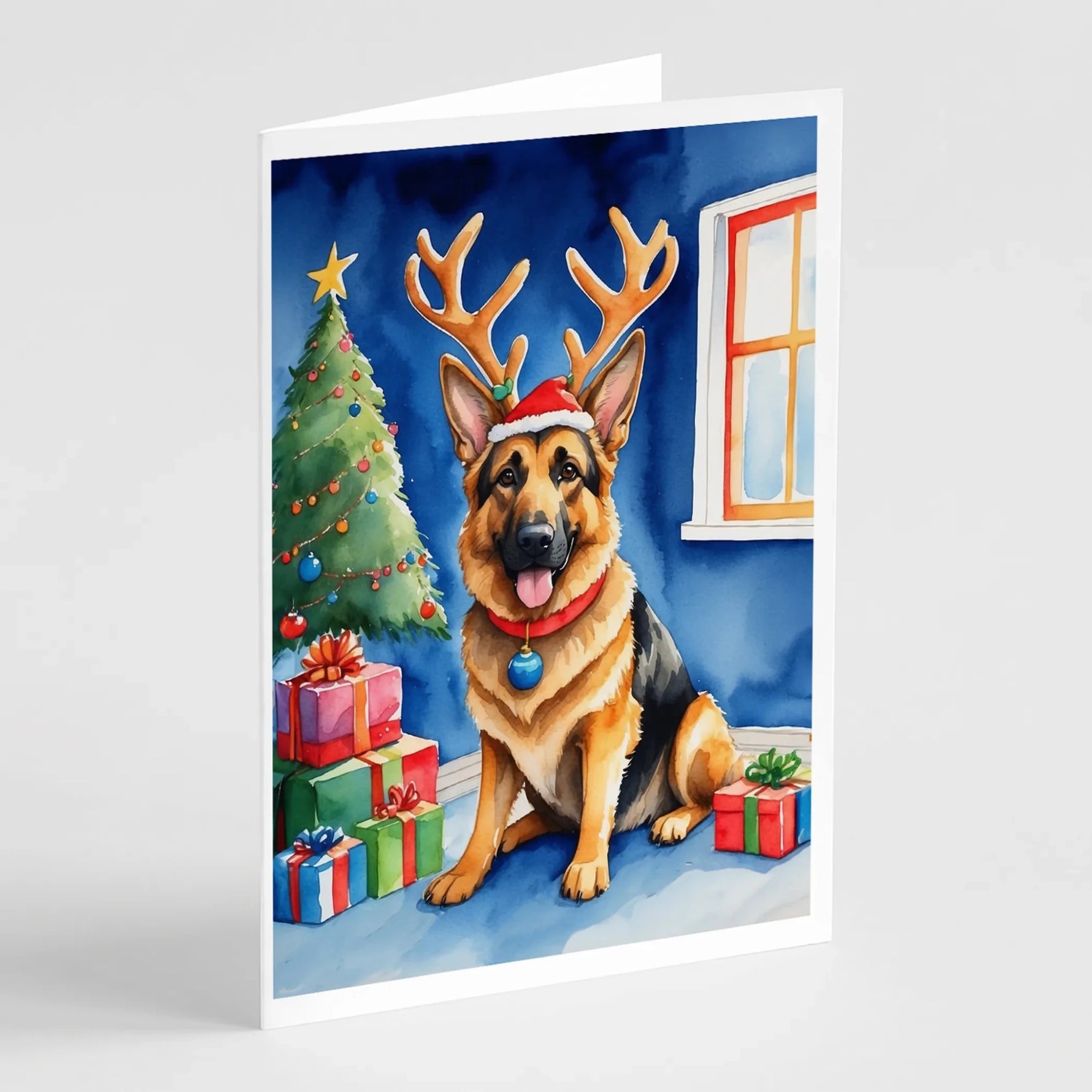 Christmas Reindeer Greeting Cards - Size: 5X7 | Pack Of: 8 | Collection name: Christmas reindeer-AMAZON FACTORY