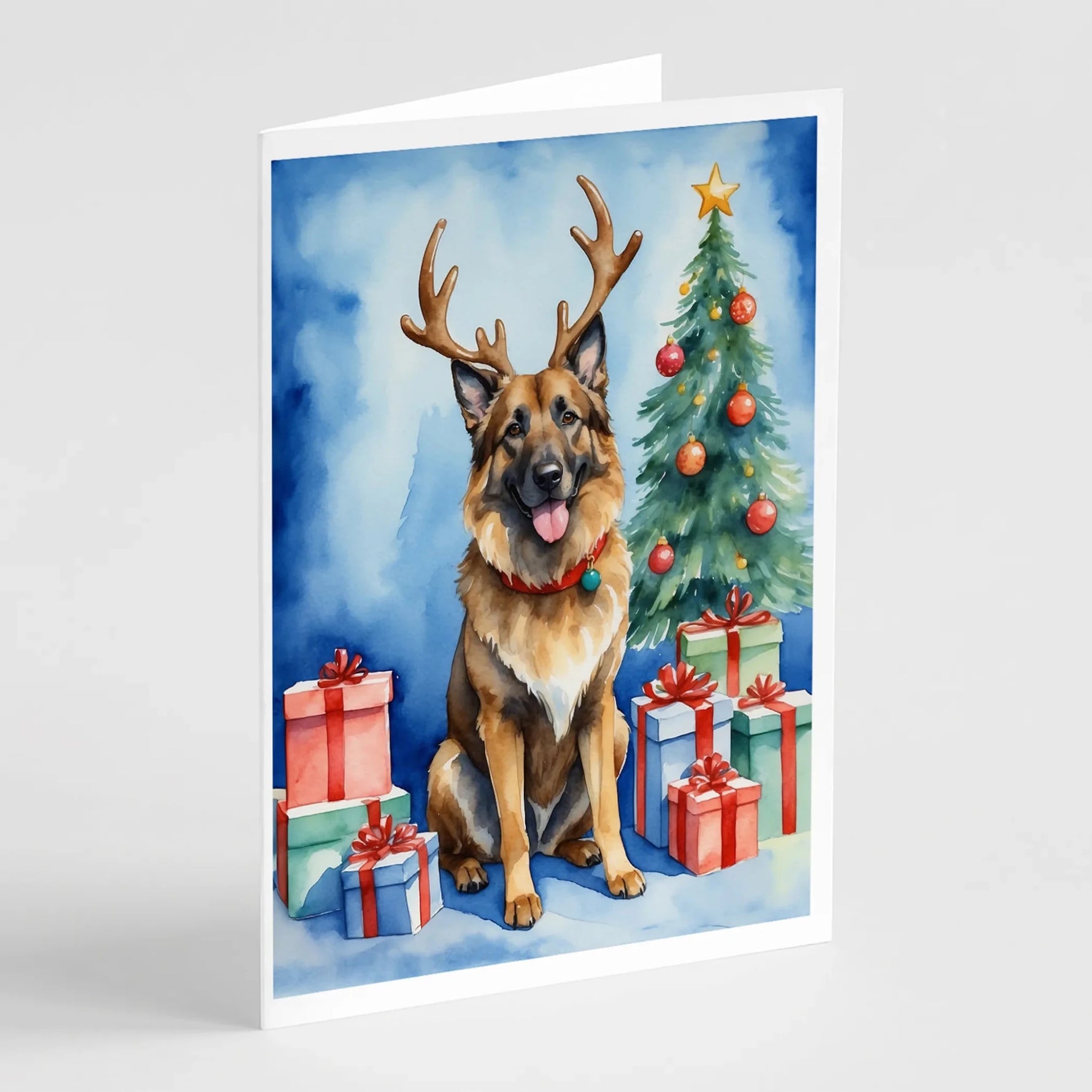 Christmas Reindeer Greeting Cards - Size: 5X7 | Pack Of: 8 | Collection name: Christmas reindeer-AMAZON FACTORY