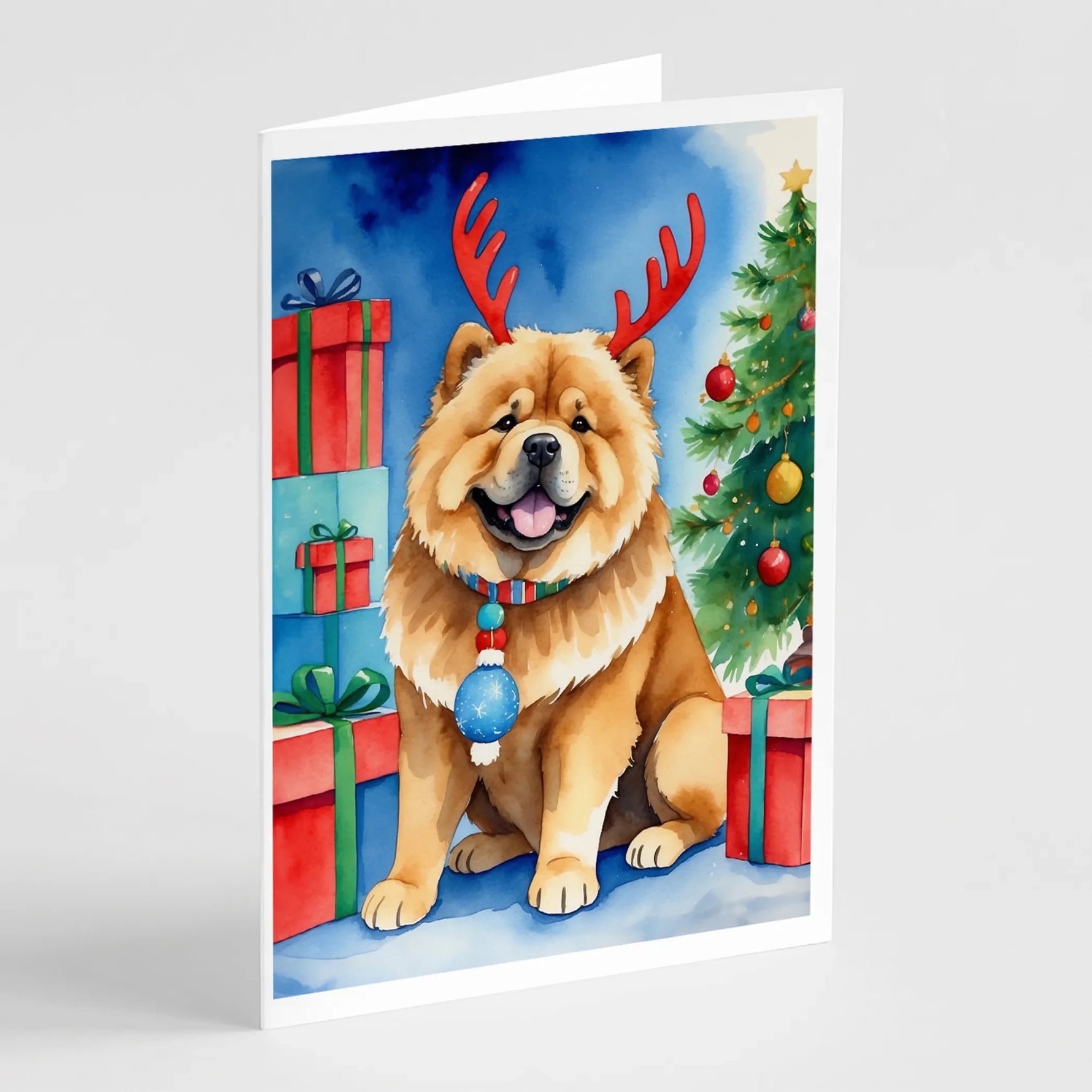Christmas Reindeer Greeting Cards - Size: 5X7 | Pack Of: 8 | Collection name: Christmas reindeer-AMAZON FACTORY