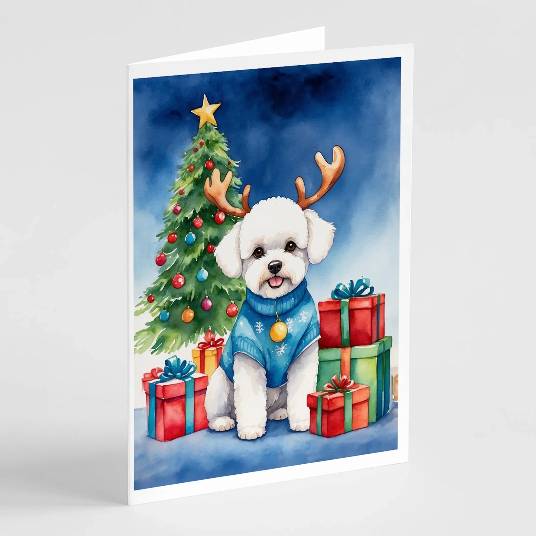Christmas Reindeer Greeting Cards - Size: 5X7 | Pack Of: 8 | Collection name: Christmas reindeer-AMAZON FACTORY