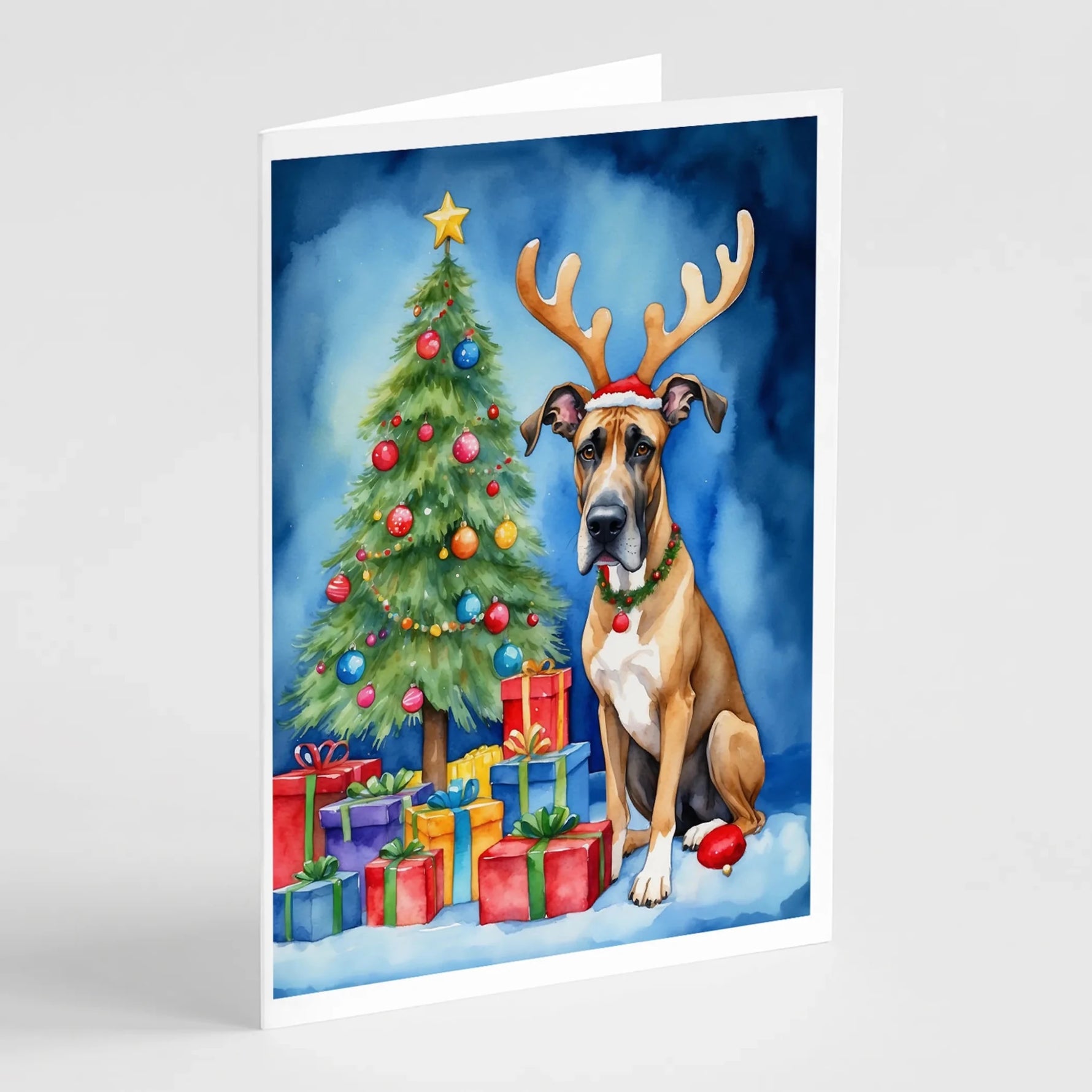Christmas Reindeer Greeting Cards - Size: 5X7 | Pack Of: 8 | Collection name: Christmas reindeer-AMAZON FACTORY