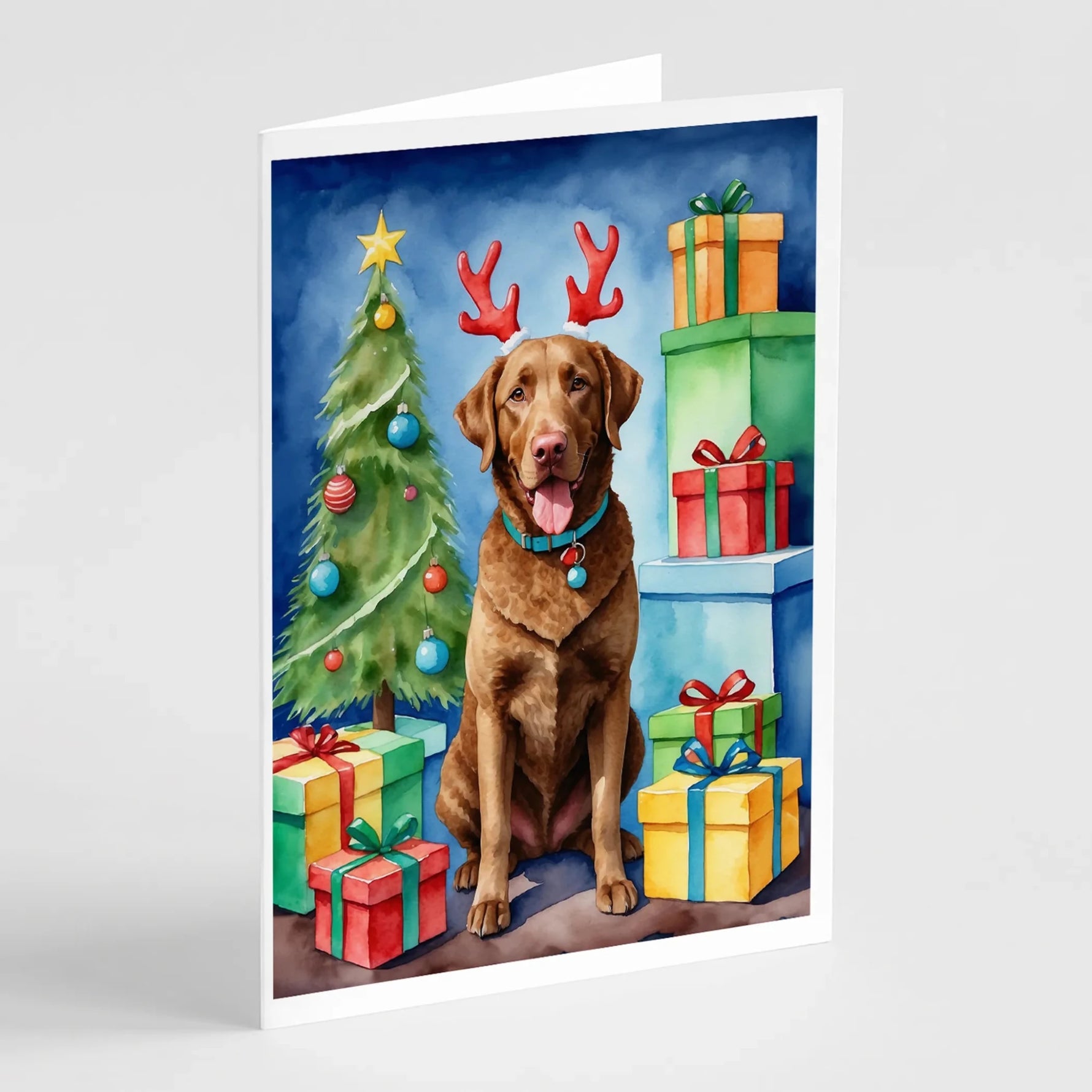 Christmas Reindeer Greeting Cards - Size: 5X7 | Pack Of: 8 | Collection name: Christmas reindeer-AMAZON FACTORY