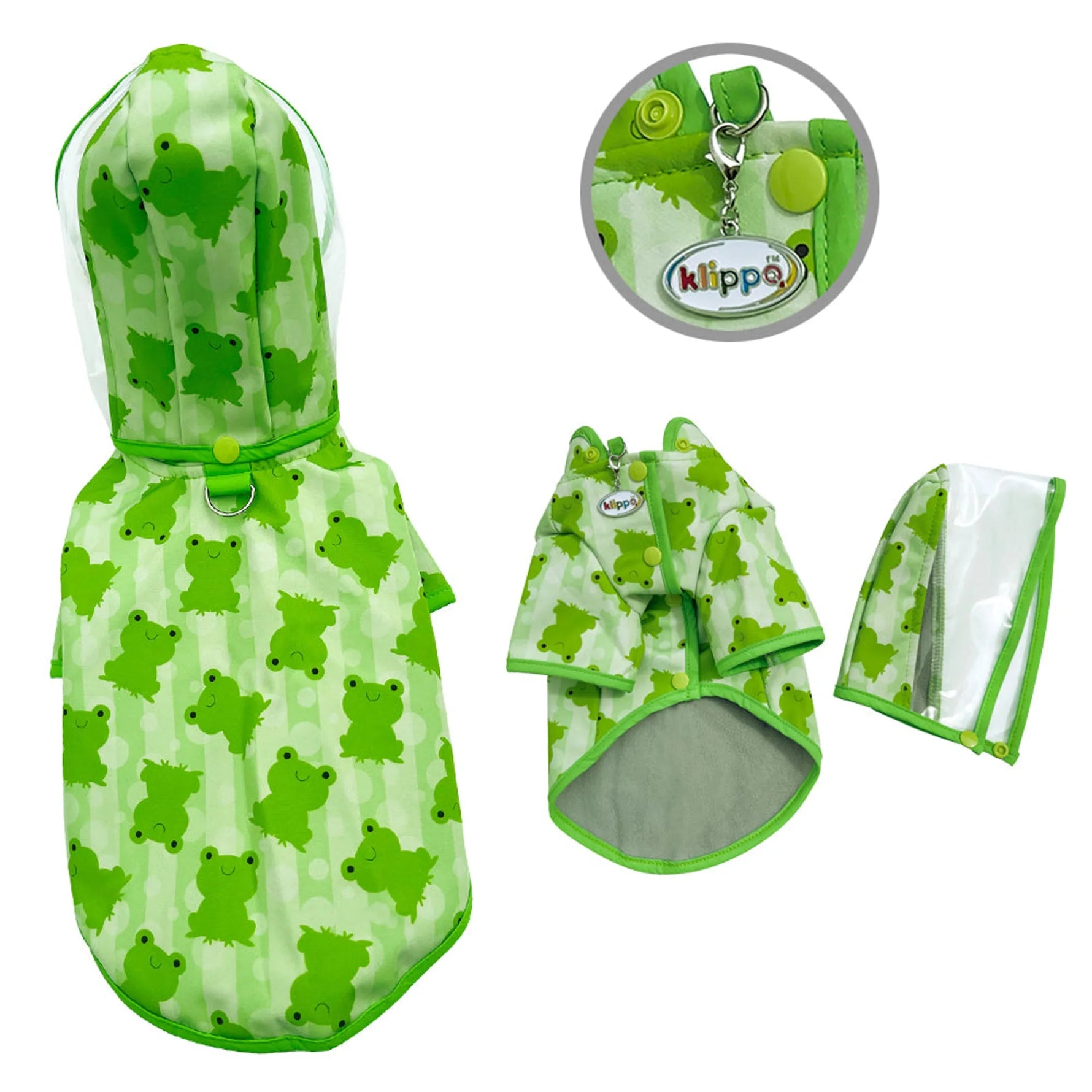 Clear View Froggy Raincoat with Fleece Lining and Detachable Hood - AMAZON FACTORY