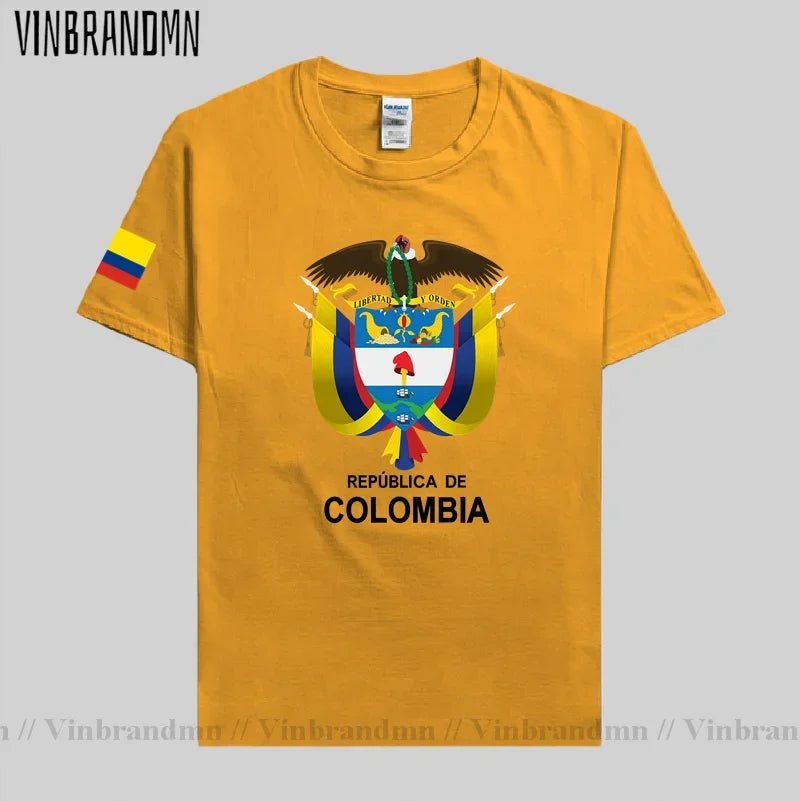Colombia men t shirt fashion nation team jerseys tee shirt women cotton t-shirts streetwear fitness clothes country tops new COL-AMAZON FACTORY