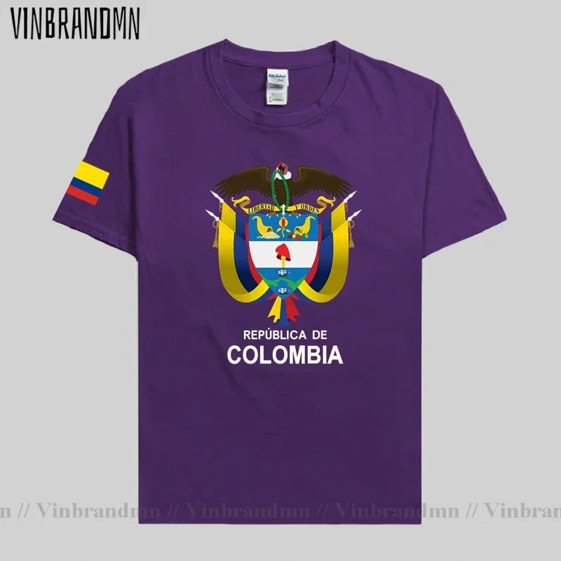 Colombia men t shirt fashion nation team jerseys tee shirt women cotton t-shirts streetwear fitness clothes country tops new COL-AMAZON FACTORY