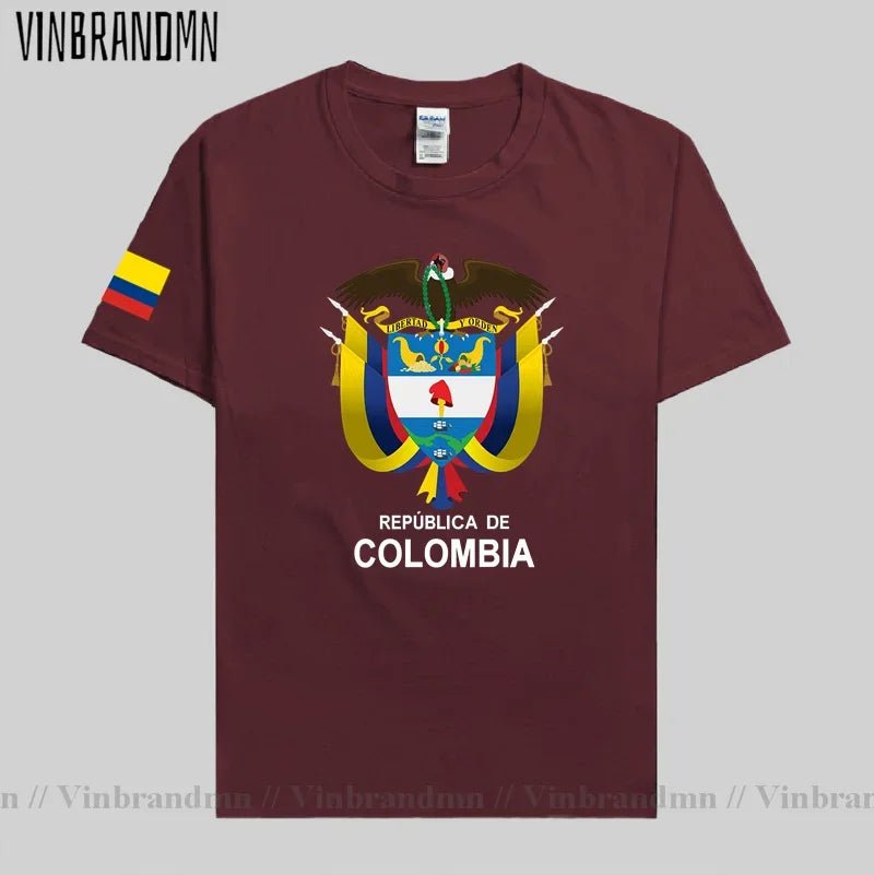 Colombia men t shirt fashion nation team jerseys tee shirt women cotton t-shirts streetwear fitness clothes country tops new COL-AMAZON FACTORY