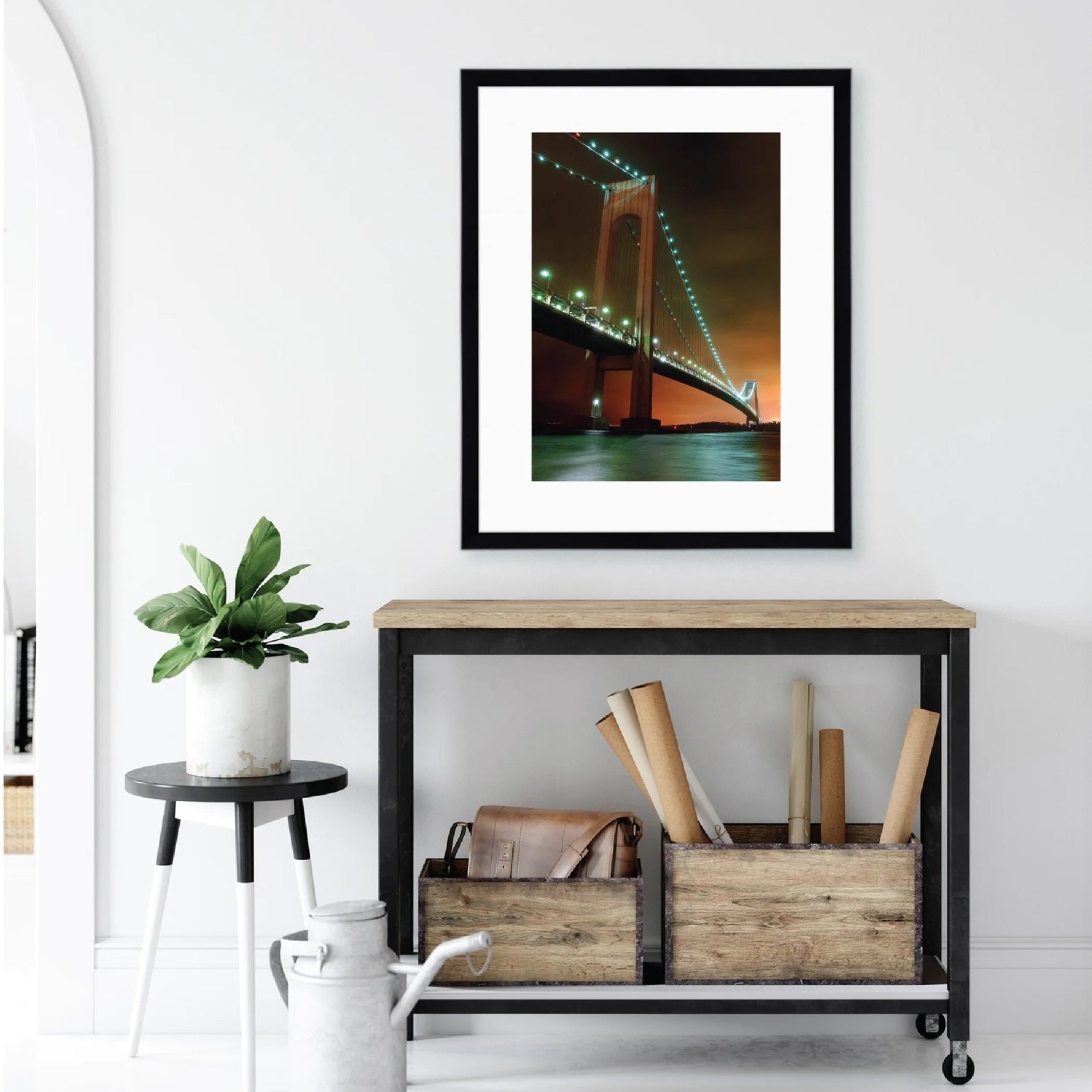 Courtside Market Verrazano - Narrows - Night Framed Art - AMAZON FACTORY