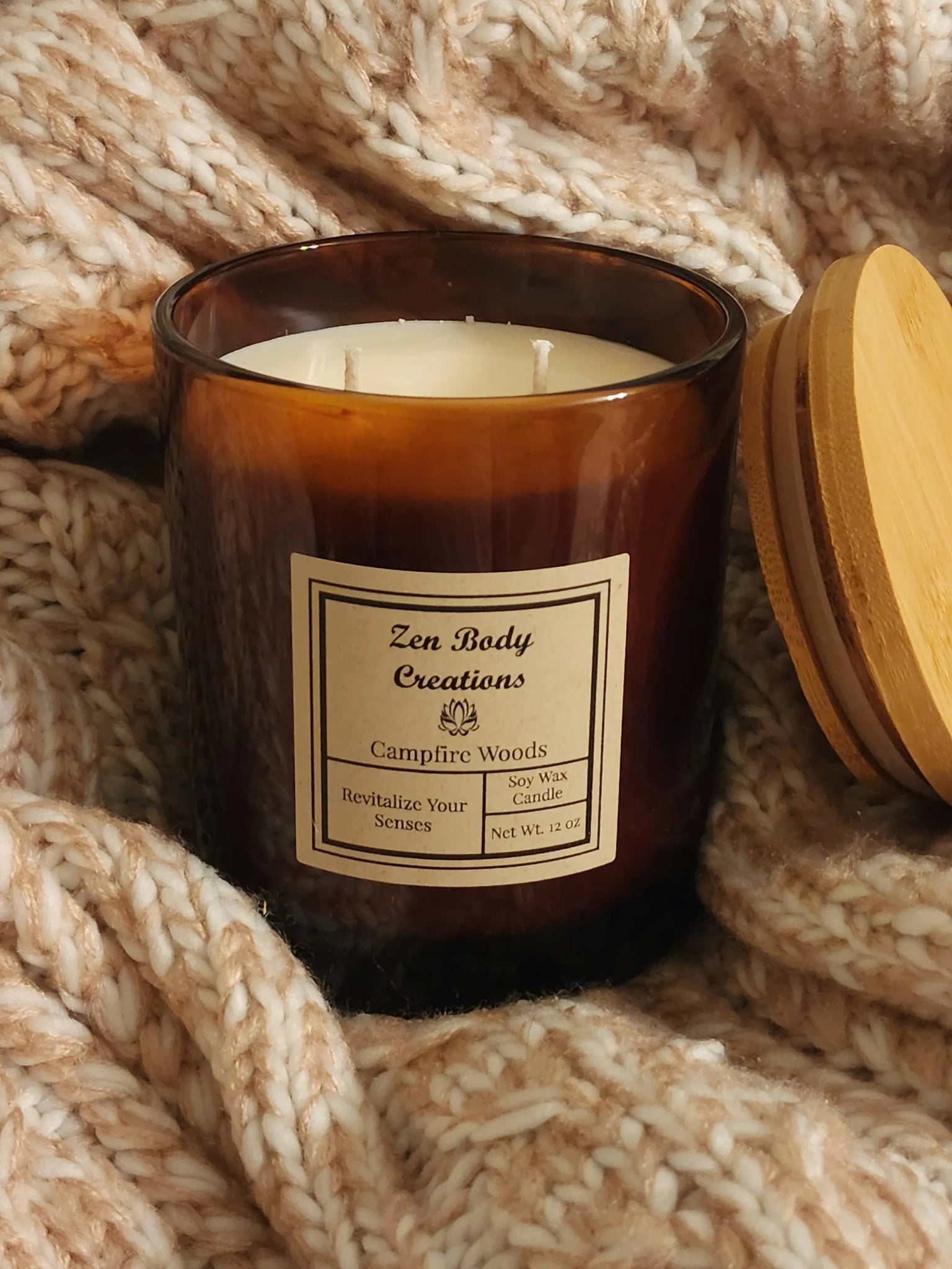 Cozy Amber Jar Soy Candle - AMAZON FACTORY