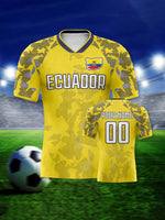 Customized Ecuador Soccer Jersey Personalized Name Number, National Team Football Shirt Flag Design for Men Youth Women-AMAZON FACTORY