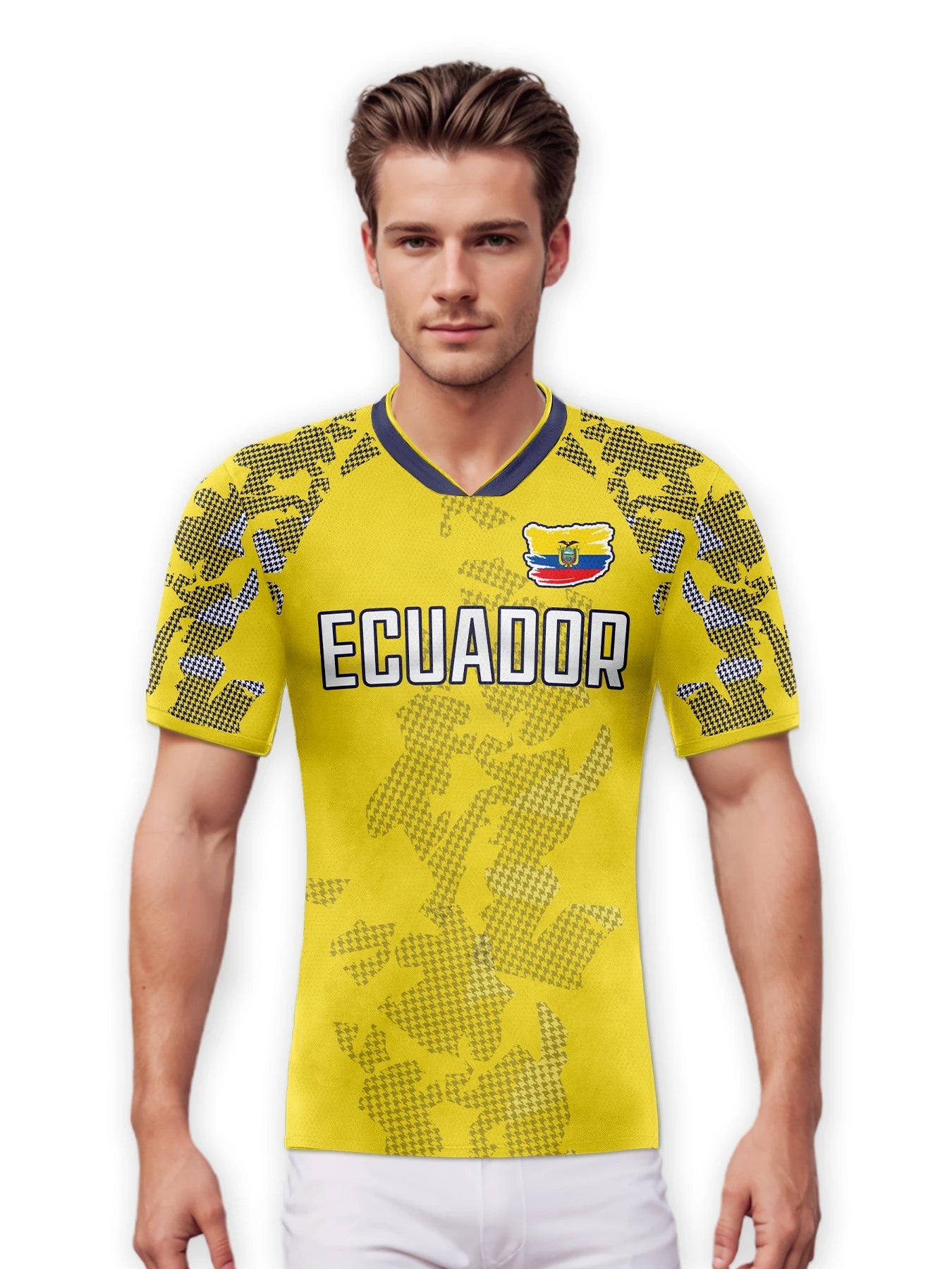 Customized Ecuador Soccer Jersey Personalized Name Number, National Team Football Shirt Flag Design for Men Youth Women-AMAZON FACTORY