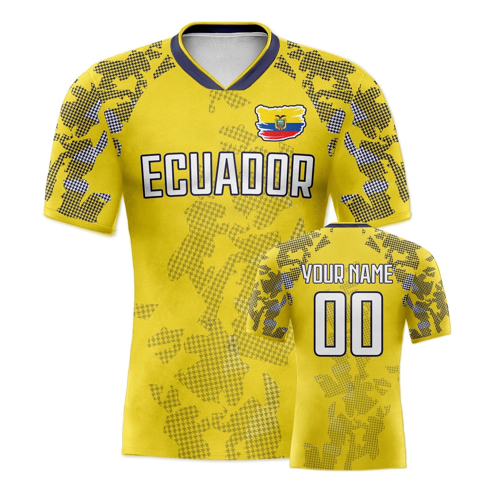 Customized Ecuador Soccer Jersey Personalized Name Number, National Team Football Shirt Flag Design for Men Youth Women-AMAZON FACTORY