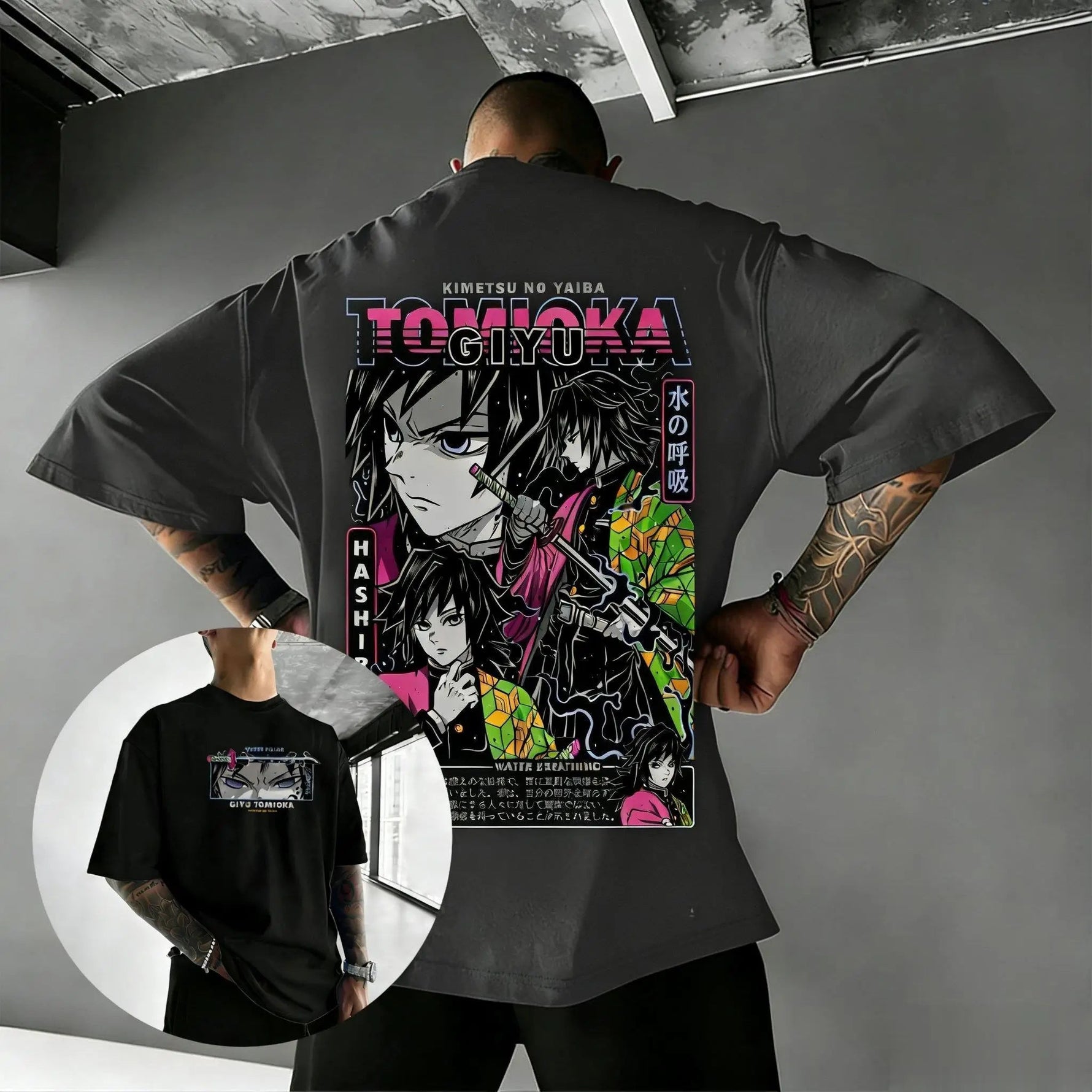 Demon Slayer Tomioka Giyu Anime T Shirt Men Women Cotton Short Sleeve Tee Tops Summer Graphic Print Streetwear Cosplay 2026 New-AMAZON FACTORY