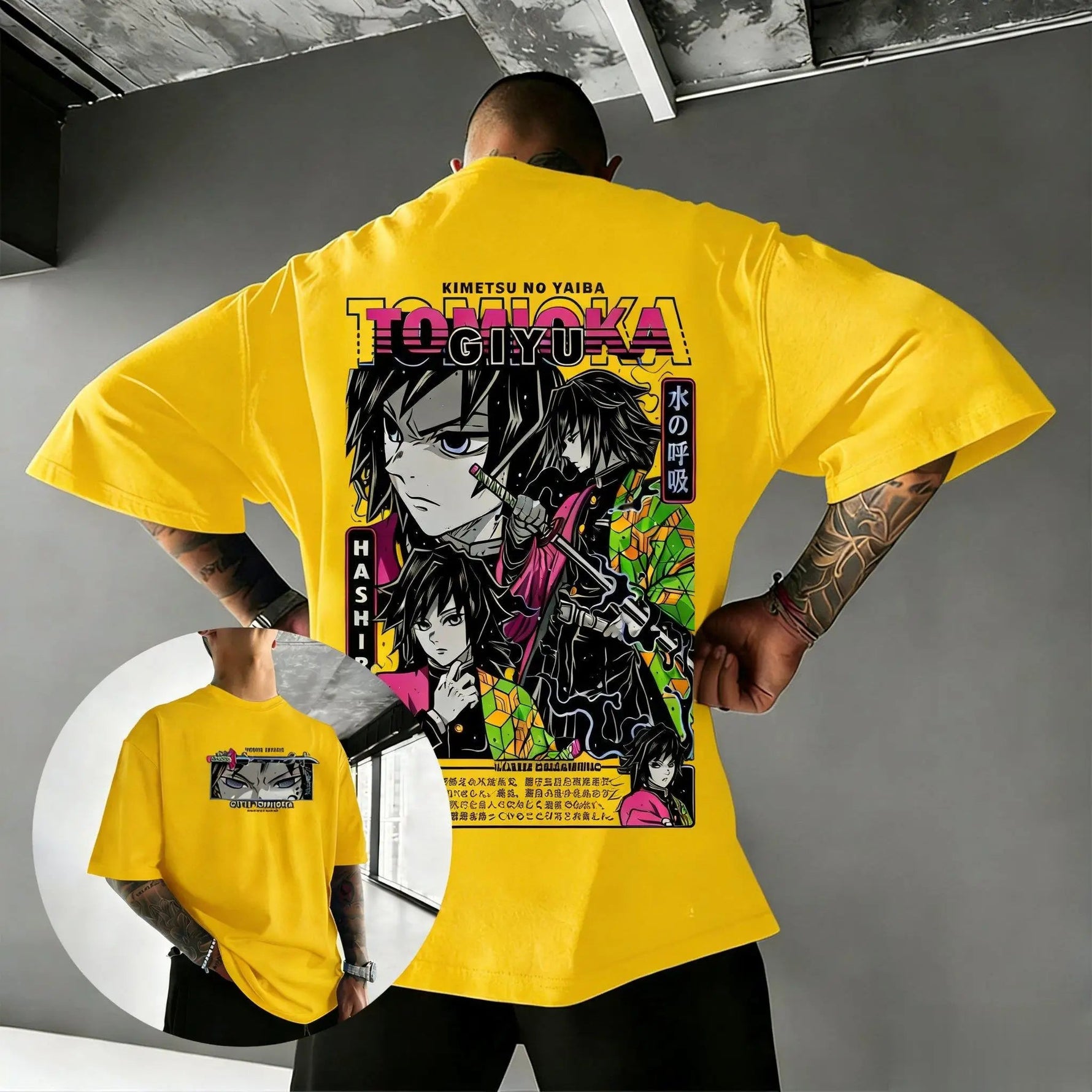 Demon Slayer Tomioka Giyu Anime T Shirt Men Women Cotton Short Sleeve Tee Tops Summer Graphic Print Streetwear Cosplay 2026 New-AMAZON FACTORY