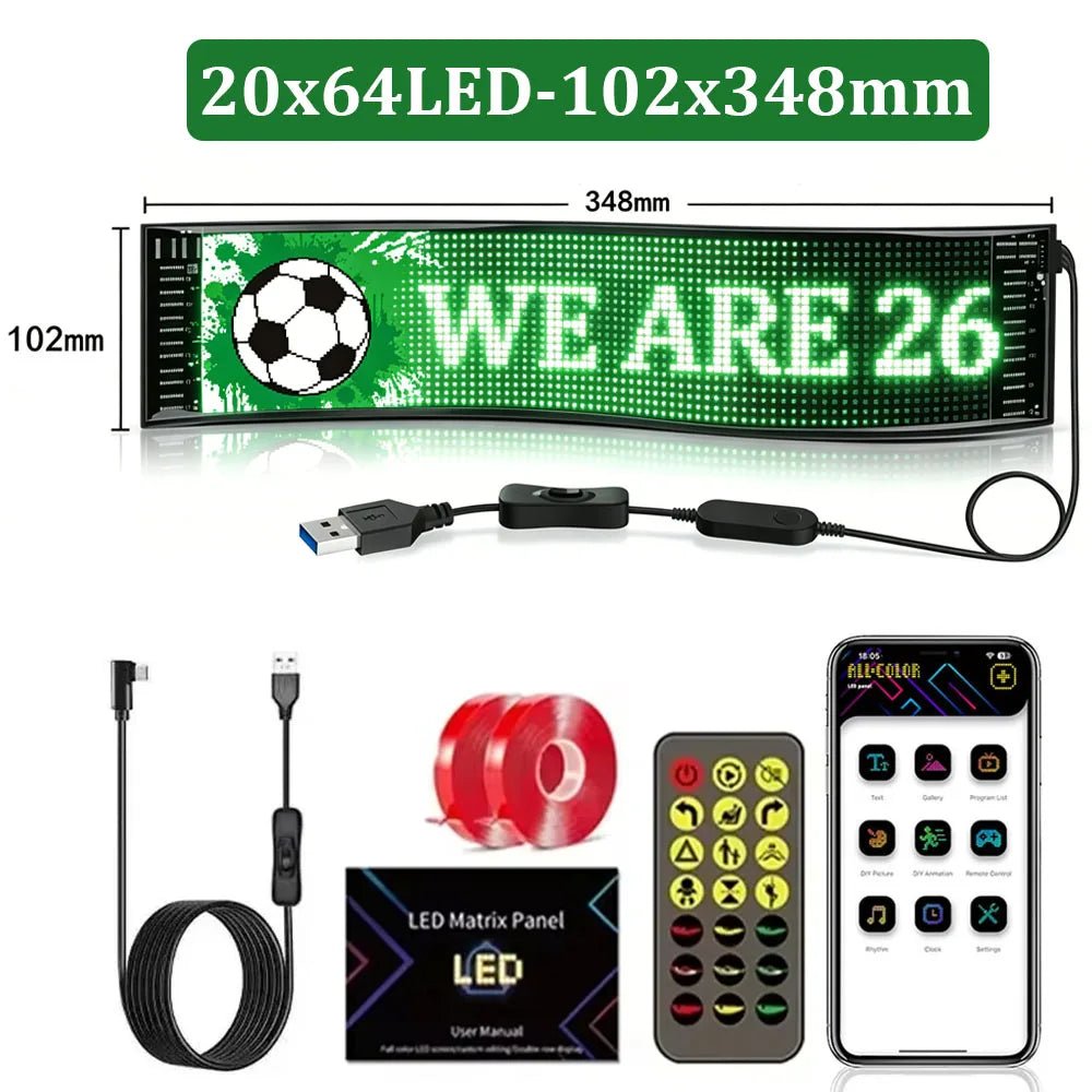 DIY Programmable LED Pixel Panel, LED Devil Eye Lights for Windshield,Customized Text & Animations for 2026 World Cup Fan Events-AMAZON FACTORY