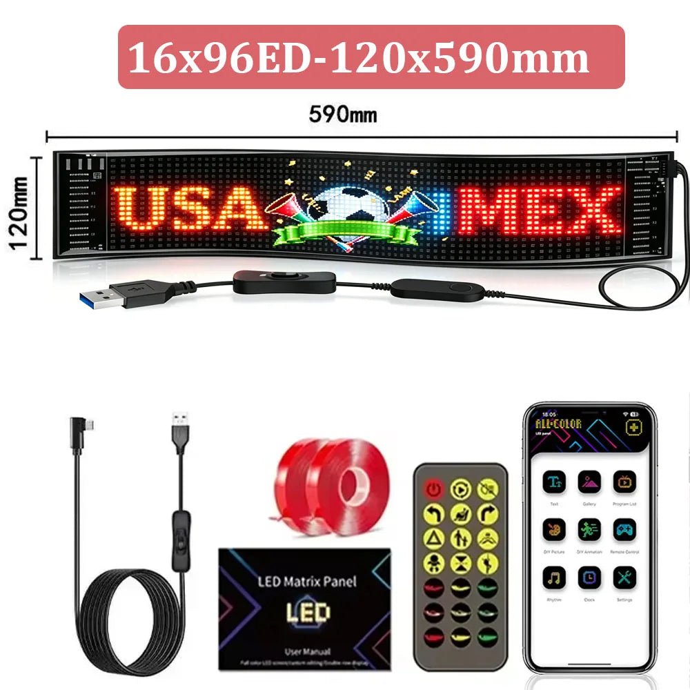 DIY Programmable LED Pixel Panel, LED Devil Eye Lights for Windshield,Customized Text & Animations for 2026 World Cup Fan Events-AMAZON FACTORY