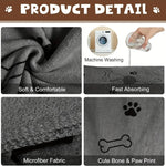 Dog Towel Drying Dog Cat Pet Towel, Puppy Microfiber Quick-drying Dog Claw Bath Towel, Pet Bath Products Absorbent Medium Dog-AMAZON FACTORY