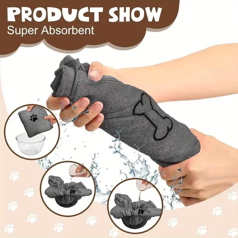 Dog Towel Drying Dog Cat Pet Towel, Puppy Microfiber Quick-drying Dog Claw Bath Towel, Pet Bath Products Absorbent Medium Dog-AMAZON FACTORY