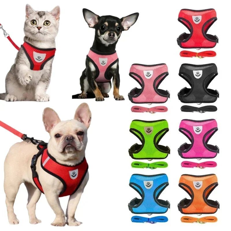 Dogs and Cats Harness Vest Walking Lead Leash For Puppy Dogs Collar Polyester Adjustable-AMAZON FACTORY